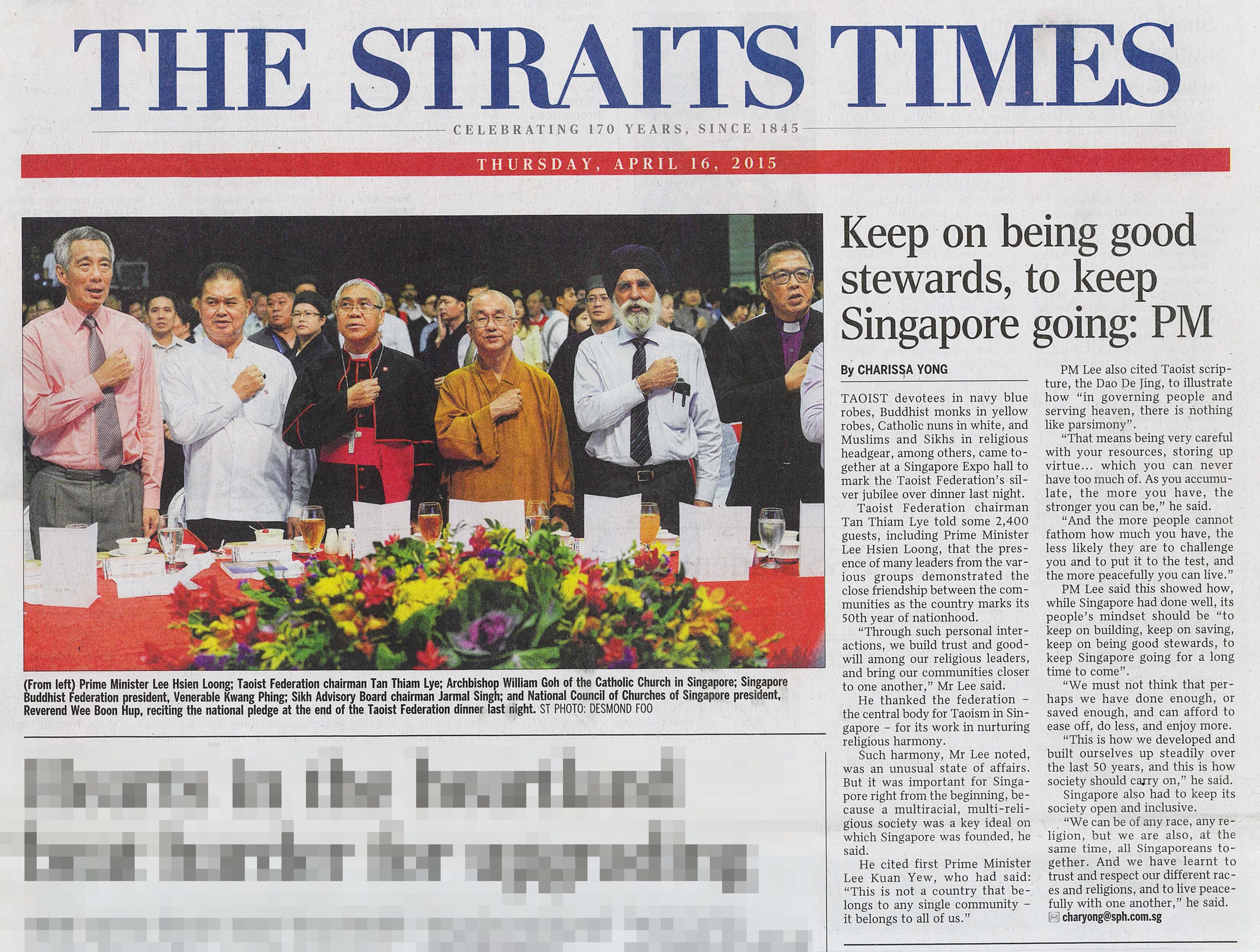Keep on being good stewards, to keep Singapore going: PM