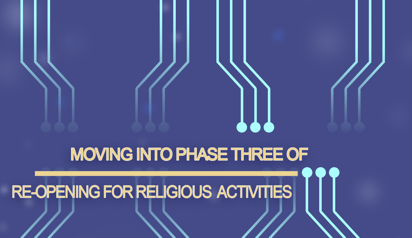 MOVING INTO PHASE THREE OF RE-OPENING FOR RELIGIOUS ACTIVITIES